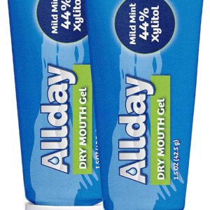 Allday Dry Mouth Gel - Maximum Strength Xylitol, Fast Acting, Non-Acidic (2 Tubes Inside One Box)