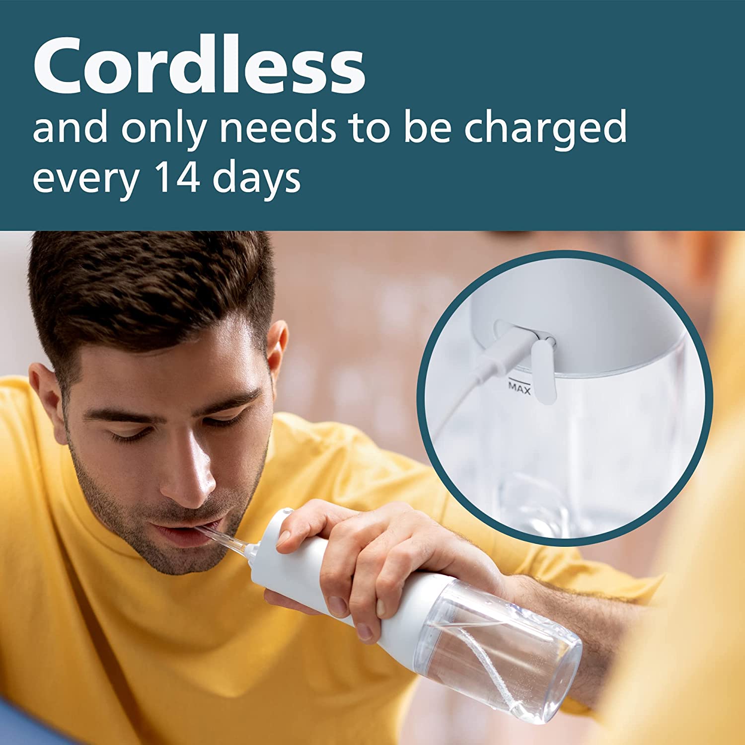 Philips Sonicare Power Flosser 3000 Cordless, White, HX3806/21 - Image 3